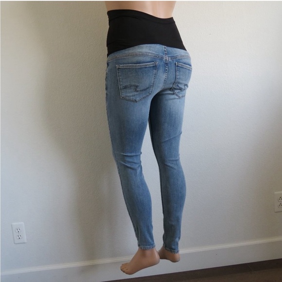 SILVER Jeans $104 Women’s Avery Skinny Leg MATERNITY Jeans Size 28 x 29 NWOT - Picture 2 of 3